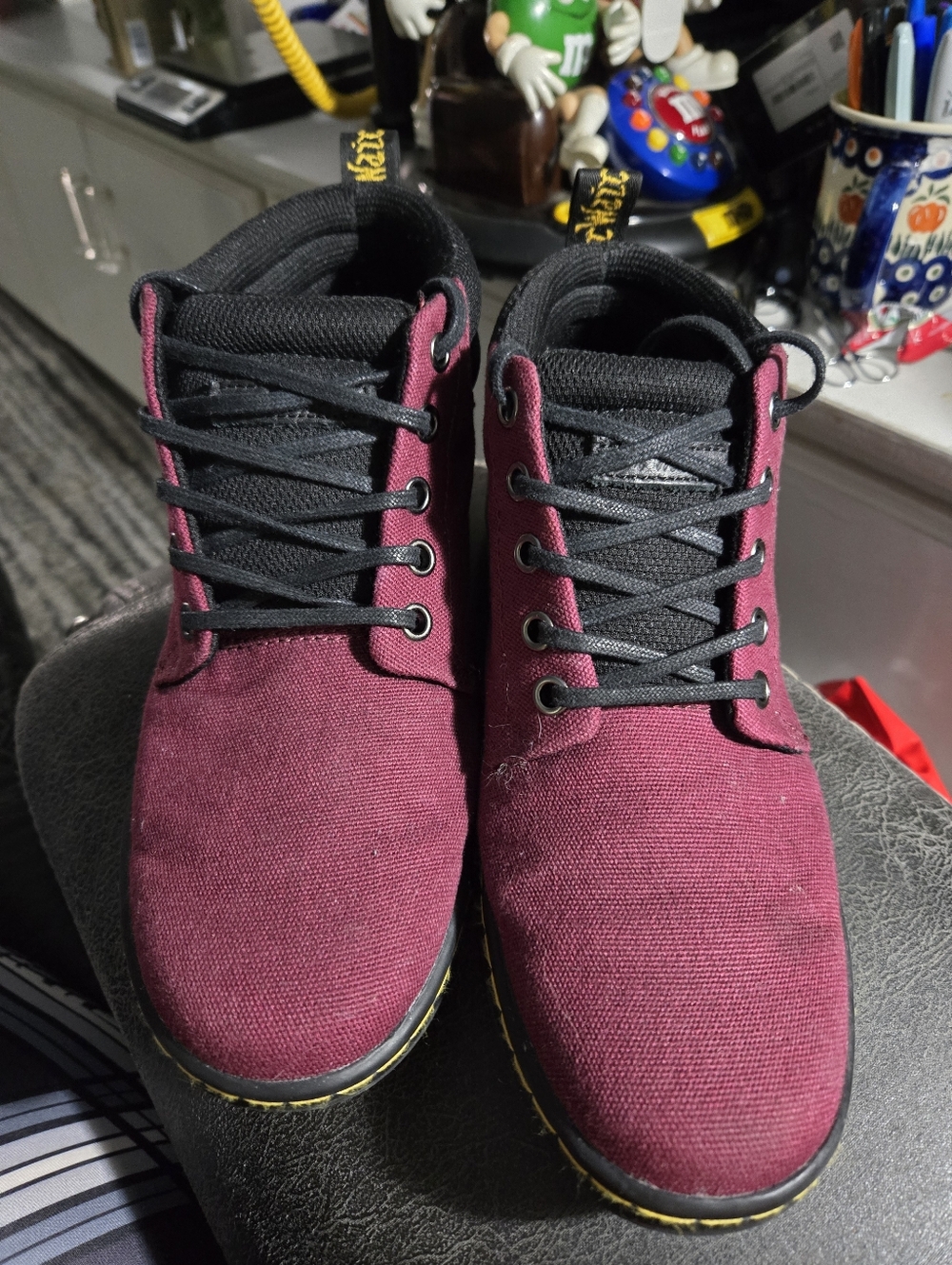 Dr. Martens Ladie's Burgundy Canvas Burgandy Chukka Boots